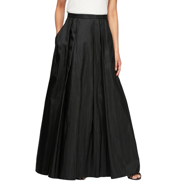 Alex Evenings Women's Long Ballgown Skirt, Black Taffeta, XL - Image 1